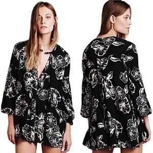 Free People Snap Out of It Floral Embroidered Sleeve
Swing Tunic Mini Dress XS